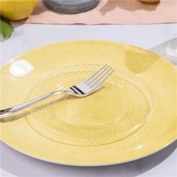100 Clear Plastic Plates, 6.25" Clear Plastic Dessert Plates, Round Party Plates - Picture 5 of 7